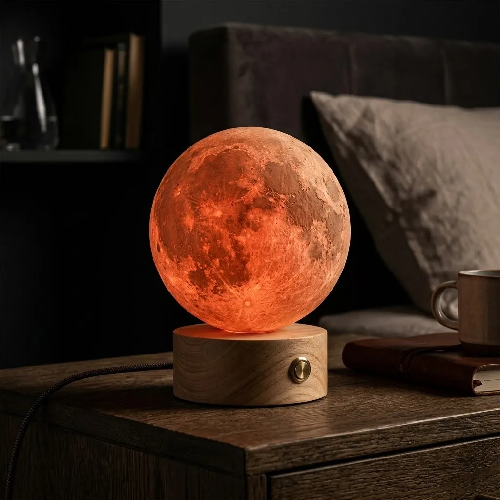 Wooden Blood Moon Night Light