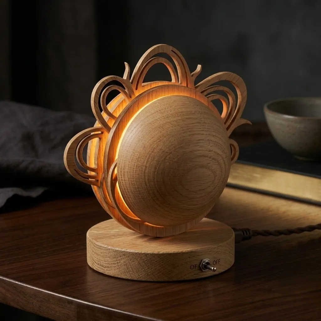 Wooden Solar Prominence Night Light